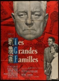4j909 POSSESSORS style B French 1p 1958 Les Grandes Familles, art of Jean Gabin by Rene Ferracci!