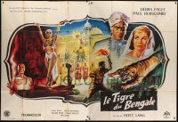 4j650 TIGER OF ESCHNAPUR French 2p 1959 Fritz Lang, montage art with Debra Paget's snake dance!