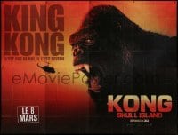 4j643 KONG: SKULL ISLAND French 8p 2017 different art of huge ape roaring at tiny helicopter!