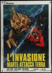 4j436 DESTINATION INNER SPACE Italian 1p 1974 cool different monster artwork by Luca Crovato!