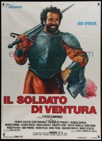 4j454 IL SOLDATO DI VENTURA Italian 1p 1976 art of soldier of fortune Bud Spencer wearing armor!
