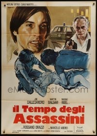 4j480 SEASON FOR ASSASSINS Italian 1p 1975 Mauro Colizzi art of Joe Dallesandro & Martin Balsam!