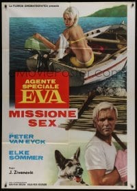4j482 SEDUCTION BY THE SEA Italian 1p 1966 sexy Elke Sommer, Peter Van Eyck & German Shepherd!