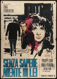 4j483 SENZA SAPERE NIENTE DI LEI Italian 1p 1969 directed by Luigi Comencini, great Symeoni art!