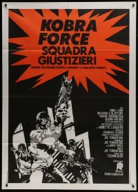 4j507 ZEBRA FORCE Italian 1p 1976 art of masked criminals with guns, all hell explodes!
