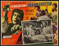 4j547 CURSE OF FRANKENSTEIN Mexican LC 1957 Hammer, c/u of Peter Cushing & monster Christopher Lee!