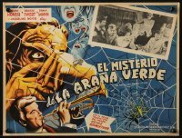 4j548 DAS RATSEL DER GRUNEN SPINNE Mexican LC 1960 cool border art of monster & spider web!
