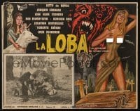 4j586 LA LOBA Mexican LC 1965 border art of werewolf & sexy girl in see-through dress!