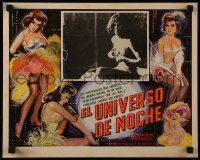 4j606 NOCHES DEL UNIVERSO Mexican LC 1964 sexy stripper + border art of scantily clad women!
