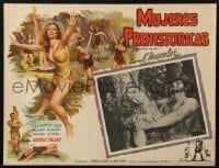 4j612 PREHISTORIC WOMEN Mexican LC 1950 great border artwork of sexy prehistoric cavewomen!
