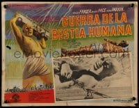 4j638 WAR OF THE COLOSSAL BEAST Mexican LC 1958 different image of monster chained to the ground!