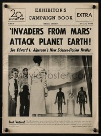 4j157 INVADERS FROM MARS pressbook 1953 classic sci-fi, includes cool full-color comic strip herald!