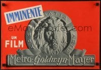 4j370 METRO-GOLDWYN-MAYER 14x19 Italian special poster 1960s cool art of MGM's Leo the Lion logo!