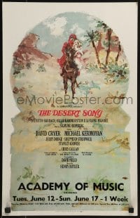 4j192 DESERT SONG stage play WC 1973 great Kermit art of man & woman riding on horse!
