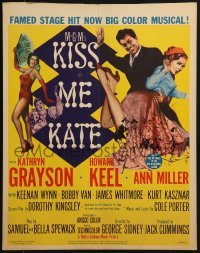 4j295 KISS ME KATE 2D WC 1953 great image of Howard Keel spanking Kathryn Grayson, sexy Ann Miller!