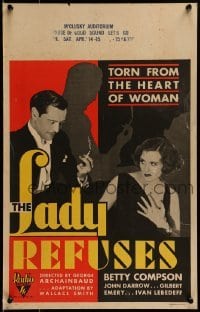4j296 LADY REFUSES WC 1931 prostitute Betty Compson is hired by wealthy father to seduce his son!
