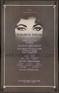 4j209 LITTLE FOXES foil stage play WC 1981 Elizabeth Taylor in Lillian Hellman's play, Gordon art!