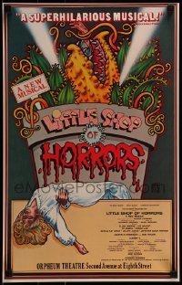 4j210 LITTLE SHOP OF HORRORS stage play WC 1982 wonderful David Byrd art of man-eating plant!