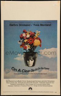 4j317 ON A CLEAR DAY YOU CAN SEE FOREVER WC 1970 cool image of Barbra Streisand in flower pot!