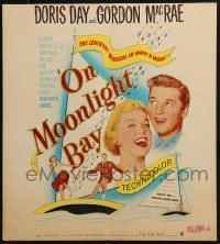 4j318 ON MOONLIGHT BAY WC 1951 great image of singing Doris Day & Gordon MacRae on sailboat!