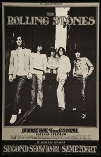4j094 ROLLING STONES 2nd printing 14x22 concert poster 1970s Mick Jagger, Keith Richards!