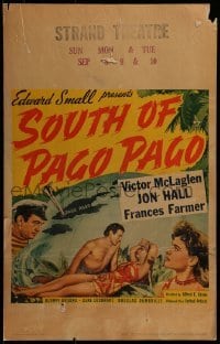 4j348 SOUTH OF PAGO PAGO WC 1940 sexy Frances Farmer close up & full-length w/Jon Hall!