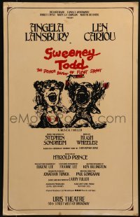 4j233 SWEENEY TODD stage play WC 1979 Stephen Sondheim's Demon Barber of Fleet Street, Fraver art!