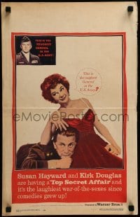 4j360 TOP SECRET AFFAIR WC 1957 Susan Hayward tames toughest General Kirk Douglas!