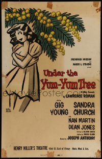 4j239 UNDER THE YUM-YUM TREE stage play WC 1960 Gig Young, Sandra Church, great art by Peter Arno!
