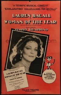 4j245 WOMAN OF THE YEAR stage play WC 1981 starring Best Actress Lauren Bacall, Broadway musical!