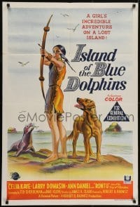4k639 ISLAND OF THE BLUE DOLPHINS Aust 1sh 1964 Native American Indian Celia Kaye with dog & seal!