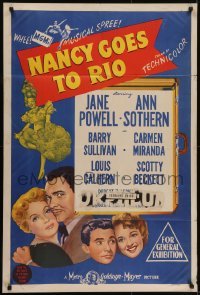 4k646 NANCY GOES TO RIO Aust 1sh 1950 Jane Powell, Ann Sothern, Barry Sullivan, Carmen Miranda