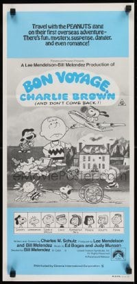 4k700 BON VOYAGE CHARLIE BROWN Aust daybill 1981 Peanuts, Charles M. Schulz art, Snoopy!