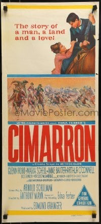 4k723 CIMARRON Aust daybill 1960 Anthony Mann, Glenn Ford, Maria Schell, art!