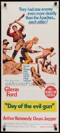 4k732 DAY OF THE EVIL GUN Aust daybill 1968 Glenn Ford & Kennedy were each other's worst enemy!