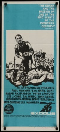 4k748 EXODUS Aust daybill 1962 classic Otto Preminger Israeli Independence epic!