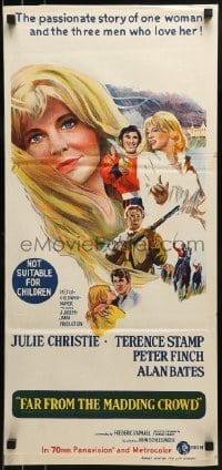 4k755 FAR FROM THE MADDING CROWD Aust daybill 1968 Julie Christie, Terence Stamp, Peter Finch, Schlesinger!