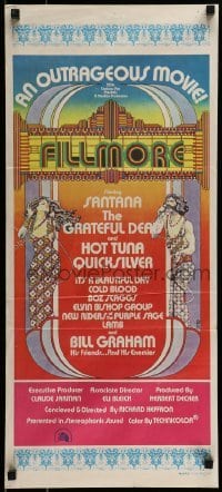 4k760 FILLMORE Aust daybill 1972 Grateful Dead, Santana, rock & roll concert, cool Byrd art!