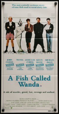 4k762 FISH CALLED WANDA Aust daybill 1988 John Cleese, Curtis, Kline & Palin in police line up!