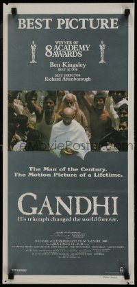 4k779 GANDHI awards Aust daybill 1983 Ben Kingsley as The Mahatma, directed by Richard Attenborough!