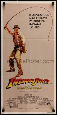 4k812 INDIANA JONES & THE TEMPLE OF DOOM Aust daybill 1984 adventurer Harrison Ford cracking whip!