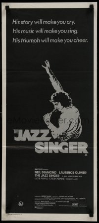 4k816 JAZZ SINGER Aust daybill 1981 artwork of Neil Diamond singing into microphone, re-make!
