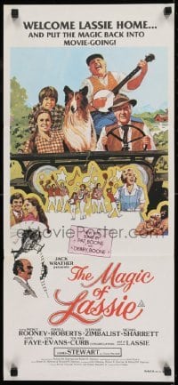 4k846 MAGIC OF LASSIE Aust daybill 1978 Mickey Rooney, famous Collie, great family artwork!