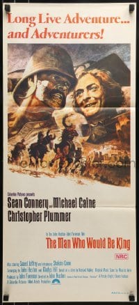 4k849 MAN WHO WOULD BE KING Aust daybill 1975 art of Sean Connery & Michael Caine by Tom Jung!