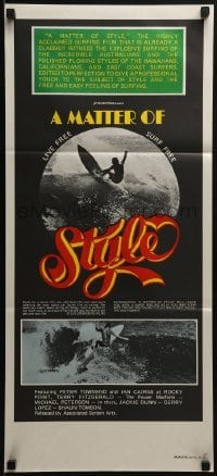 4k852 MATTER OF STYLE Aust daybill 1970s images of incredible Australian surfers, cool color design