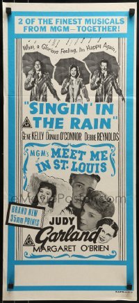4k853 MEET ME IN ST LOUIS/SINGIN' IN THE RAIN Aust daybill 1970s Double-Bill!