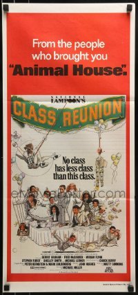 4k862 NATIONAL LAMPOON'S CLASS REUNION Aust daybill 1982 no class has less class than this one!