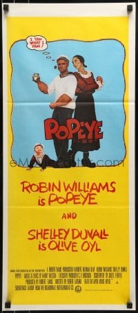 4k884 POPEYE Aust daybill 1980 Robert Altman, Robin Williams & Duvall as Segar's characters!