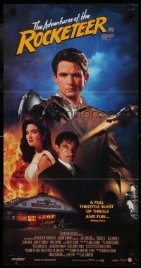 4k902 ROCKETEER Aust daybill 1991 Disney, different montage of Campbell, Jennifer Connelly & cast!