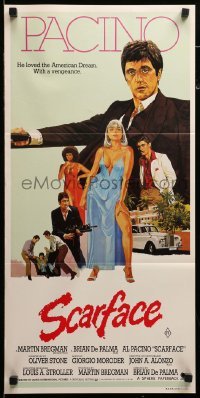 4k917 SCARFACE Aust daybill 1983 art of Al Pacino as Tony Montana, Michelle Pfeiffer!